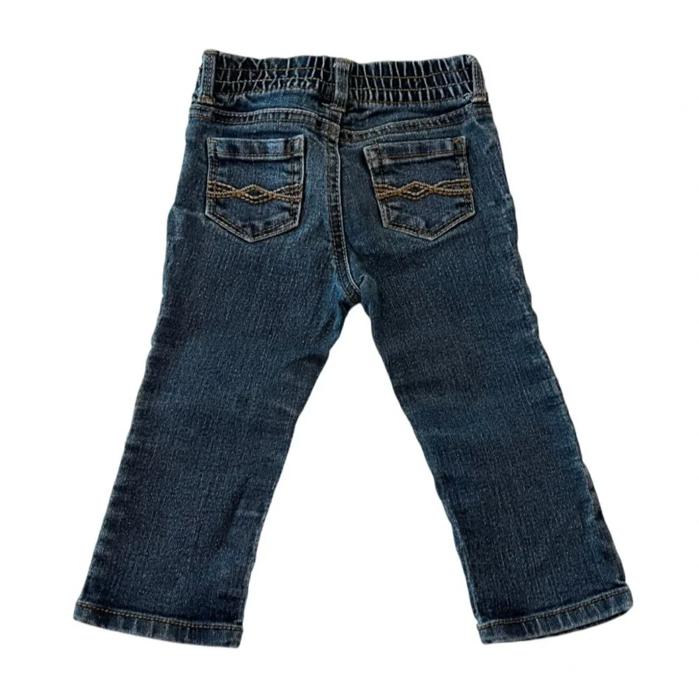 ⚡️4/$20⚡️ Jordache Girls Dark Blue Skinny Kids Jeans Snap Button, Baby 18 MTH